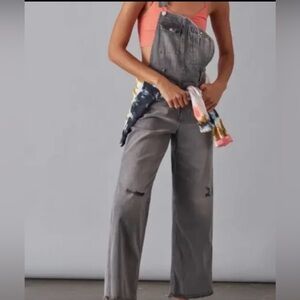 Anthropologie Pilcro Relaxed Painter’s Overalls in Gray